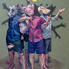 PUPET, Rebirth, 'The super χοίρος', λάδι σε καμβά