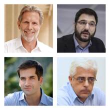 Παύλος Γερουλάνος, Νάσος Ηλιόπουλος, Κώστας Μπακογιάννης και Νίκος Σοφιανός