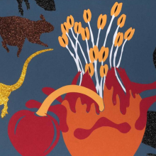 Ανθή Τίγκα ,''Εισβολή'', χρωματιστά χαρτιά