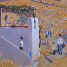 Κώστας Παπανικολάου, «Κύθνος», 2002, αβγοτέμπερα σε κόντρα πλακέ θαλάσσης