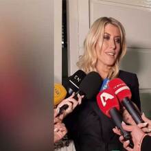 Δηλώσεις από τη Σία Κοσιώνη σε δημοσιογράφους μετά το τελευταίο δελτίο ειδήσεων για τον ΣΚΑΪ
