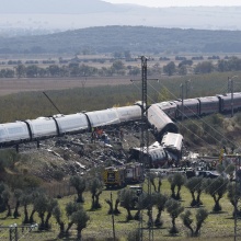 Το σημείο της σύγκρουσης των δύο τρένων στην Ισπανία