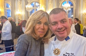 Η Μπριζίτ Μακρόν με τον Μάριο Αβέρωφ Παπαδόπουλο