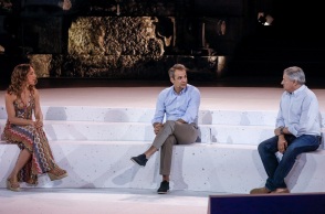 ΣΥΖΗΤΗΣΗ ΤΟΥ ΠΡΩΘΥΠΟΥΡΓΟΥ ΚΥΡΙΑΚΟΥ ΜΗΤΣΟΤΑΚΗ ΜΕ ΤΟΝ Co CEO TOY NETFLIX TED SARANDOS (ΓΙΩΡΓΟΣ ΚΟΝΤΑΡΙΝΗΣ/EUROKINISSI)