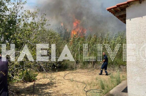 Κοντά σε σπίτια η φωτιά στην Ηλεία, στην περιοχή Σπιάντζα