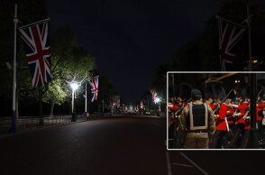 Η βασιλική φρουρά κάνει μεταμεσονύχτια πρόβα για την κηδεία της βασίλισσας Ελισάβετ