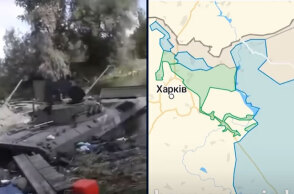 Εγκαταλελειμμένα ρωσικά τανκ και ο χάρτης της ουκρανικής προέλασης στο Χάρκοβο