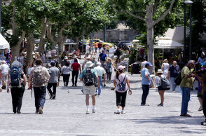 Τουρίστες στο κέντρο της Αθήνας