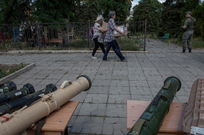 Πολίτες στο Λουχάνσκ