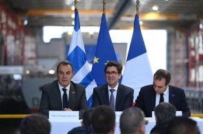 Ν. Παναγιωτόπουλος: Ισχυρή η θέληση Γαλλίας και Ελλάδας για σταθερότητα και ευημερία στην Αν. Μεσόγειο - Ορόσημο η καθέλκυση της πρώτης φρεγάτας FD1 FR1	
