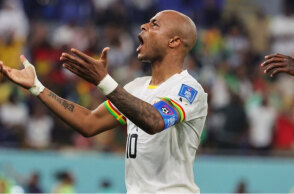 Ο Αγιού πανηγυρίζει το γκολ του κόντρα στην Πορτογαλία στο παιχνίδι με την Γκάνα για το Μουντιάλ του Κατάρ