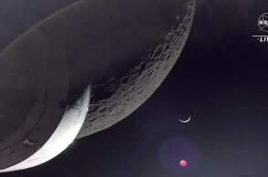 Το σκάφος Orion της αποστολής Artemis 1 με φόντο τη Σελήνη