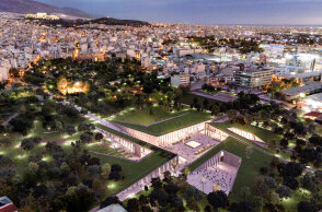 Η μακέτα του νέου Αρχαιολογικού Μουσείου των Αθηνών στην Ακαδημία Πλάτωνος (εναέρια φωτογραφία)