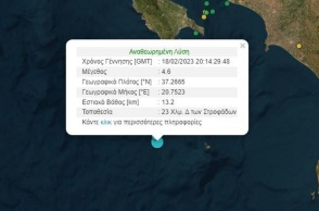 Σεισμός τώρα 4,6 Ρίχτερ στο Ιόνιο 