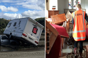 Εικόνες καταστροφής στη Νέα Ζηλανδία μετά τον κυκλώνα Γκαμπριέλ