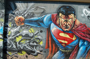 Mural για τον Σούπερμαν, τον ήρωα της DC Comics