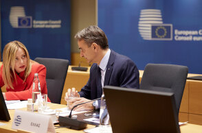 Τζόρτζια Μελόνι και Κυριάκος Μητσοτάκης στις Βρυξέλλες