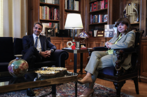 Ο Κυριάκος Μητσοτάκης με την Κατερίνα Σακελλαροπούλου