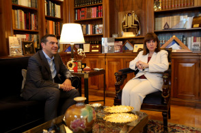 Ο Αλέξης Τσίπρας με την Κατερίνα Σακελλαροπούλου