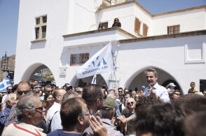 Ο Κυριάκος Μητσοτάκης στην Πάτμο