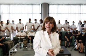 Η Κατερίνα Σακελλαροπούλου στο Ιωακείμειο Γηροκομείο