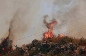 Φωτιά τώρα στον Πισσώνα Ευβοίας