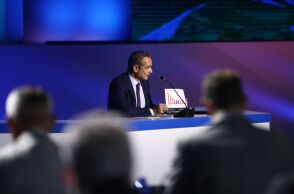 Η συνέντευξη Τύπου του πρωθυπουργού στη ΔΕΘ © ΒΑΣΙΛΗΣ ΒΕΡΒΕΡΙΔΗΣ/ΜΟΤΙΟΝΤΕΑΜ