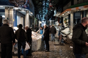 Η ψαραγορά στη Βαρβάκειο