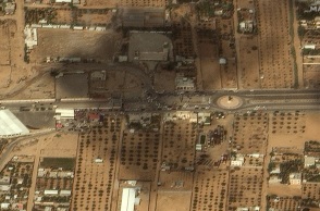 Δορυφορική εικόνα από το πέρασμα της Ράφα μεταξύ Γάζας και Αιγύπτου