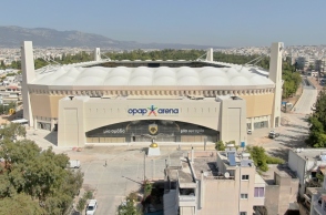 Το νέο γήπεδο της ΑΕΚ «Opap Arena-Αγιά Σοφιά» στη Νέα Φιλαδέλφεια © ΑΠΕ - ΜΠΕ / STR 