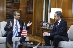 Ο Κυριάκος Μητσοτάκης και ο Άντονι Μπλίνκεν σε παλαιότερη συνάντησή τους στο Μέγαρο Μαξίμου