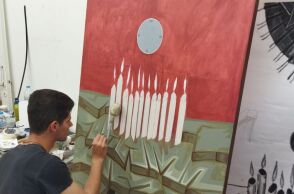 Τέμπη: Φοιτητές του ΑΠΘ ζωγράφισαν πίνακα 