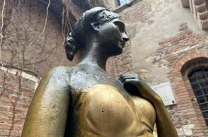 The sweat from hands touching the statue is believed to have caused a small hole to develop. Photograph: Mario Poli/EPA