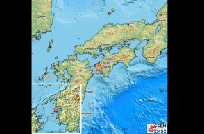 χάρτης Ιαπωνίας με το επίκεντρο του σεισού