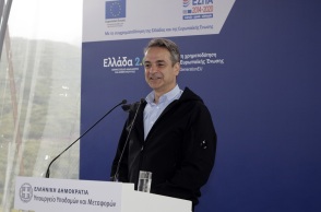 Ο πρωθυπουργός Κυριάκος Μητσοτάκης στη Λαμία για τα εγκαίνια του αυτοκινητόδρομου Ε65