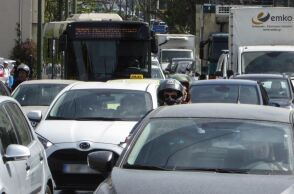 Μποτιλιάρισμα σε κεντρικό δρόμο της Αθήνας