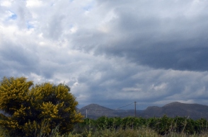 βουνα, ουρανός, δάσος, συννεφα