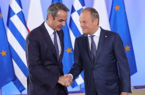 Ο Κυριάκος Μητσοτάκης με τον Ντόναλντ Τουσκ