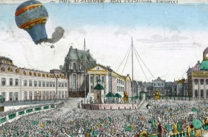  Η πρώτη επιτυχημένη πτήση με αερόστατο θερμού αέρα από τα αδέρφια Montgolfier 