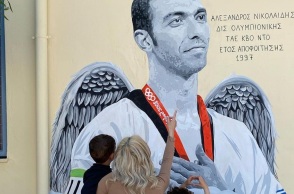 Το γκράφιτι προς τιμήν του σπουδαίου Αλέξανδρου Νικολαΐδη 