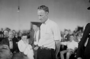 (Original Caption) John T. Scopes as he stood before the judges stand and was sentenced.