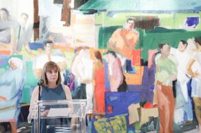 ΕΓΚΑΙΝΙΑ ΤΗΣ ΕΚΘΕΣΗΣ "ΔΗΜΟΚΡΑΤΙΑ" ΣΤΗΝ ΕΘΝΙΚΗ ΠΙΝΑΚΟΘΗΚΗ ΑΠΟ ΤΗΝ ΠτΔ ΚΑΤΕΡΙΝΑ ΣΑΚΕΛΛΑΡΟΠΟΥΛΟΥ (ΘΟΔΩΡΗΣ ΜΑΝΩΛΟΠΟΥΛΟΣ/ΓΡΑΦΕΙΟ ΤΥΠΟΥ ΠΡΟΕΔΡΙΑΣ ΤΗΣ ΔΗΜΟΚΡΑΤΙΑΣ/EUROKINISSI)