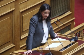 Η Υπουργός Εργασίας και Κοινωνικής Ασφάλισης Νίκη Κεραμέως