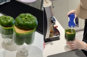 Καφετέρια στη Σαγκάη σερβίρει καφέ σε πράσινη πιπεριά (Βίντεο)