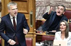 Υψηλοί τόνοι στη συζήτηση της πρότασης δυσπιστίας μεταξύ Σκέρτσου, Φάμελλου και Τσακαλώτου