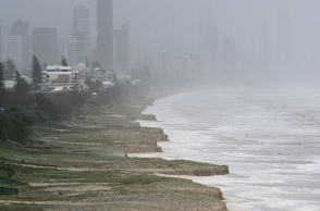 πολη, ακτη, καταιγιδα