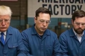 Τραμπ, Μασκ και Βανς σε εργοστασιο