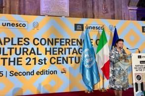 Η Υπουργός Πολιτισμού Λίνα Μενδώνη 