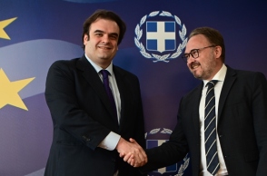 Συνάντηση του υπουργού Εθνικής Οικονομίας και Οικονομικών Κυριάκου Πιερρακάκη με τον Ευρωπαίο Επίτροπο Ενέργειας και Στέγασης Dan Jοrgensen