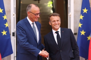 Ο Γερμανός Καγκελάριος, Φρίντριχ Μερτς με τον Γάλλο Πρόεδρο, Εμανουέλ Μακρόν